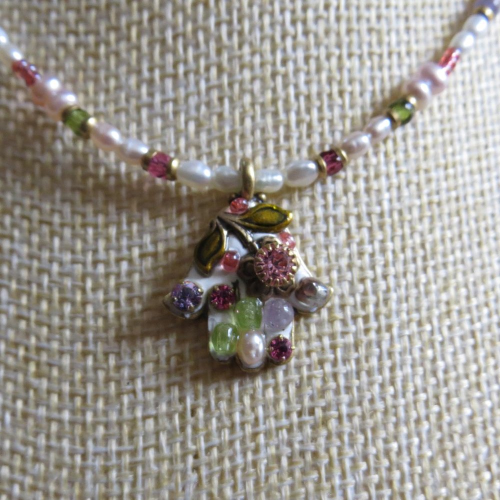 Michael Golan Flower Hamsa Bead Necklace - New!